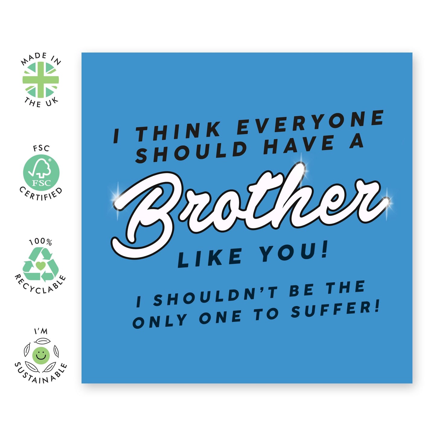 Appreciation Greeting Card - 'Brother Like You' - Gift for Big Bro, Bruv, Brother, Best Friend, Family, Relative - Brotherly Love - Comes with Fun Stickers