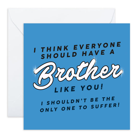 Appreciation Greeting Card - 'Brother Like You' - Gift for Big Bro, Bruv, Brother, Best Friend, Family, Relative - Brotherly Love - Comes with Fun Stickers