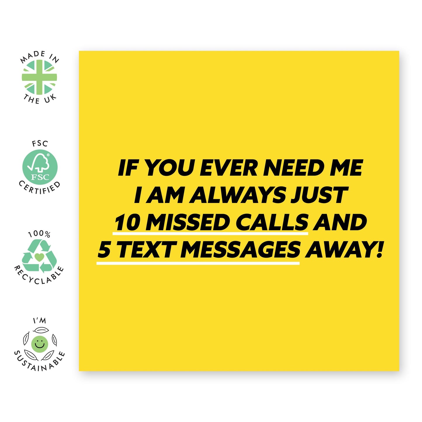 Funny Birthday Card For Mum Dad - Missed Calls And Texts Away - Gifts for Mummy, Ma, Daddy, Pops, Parents, Him, Her, Grandma, Nan from Son or Daughter - Mothers Day Card -Comes With Fun Stickers