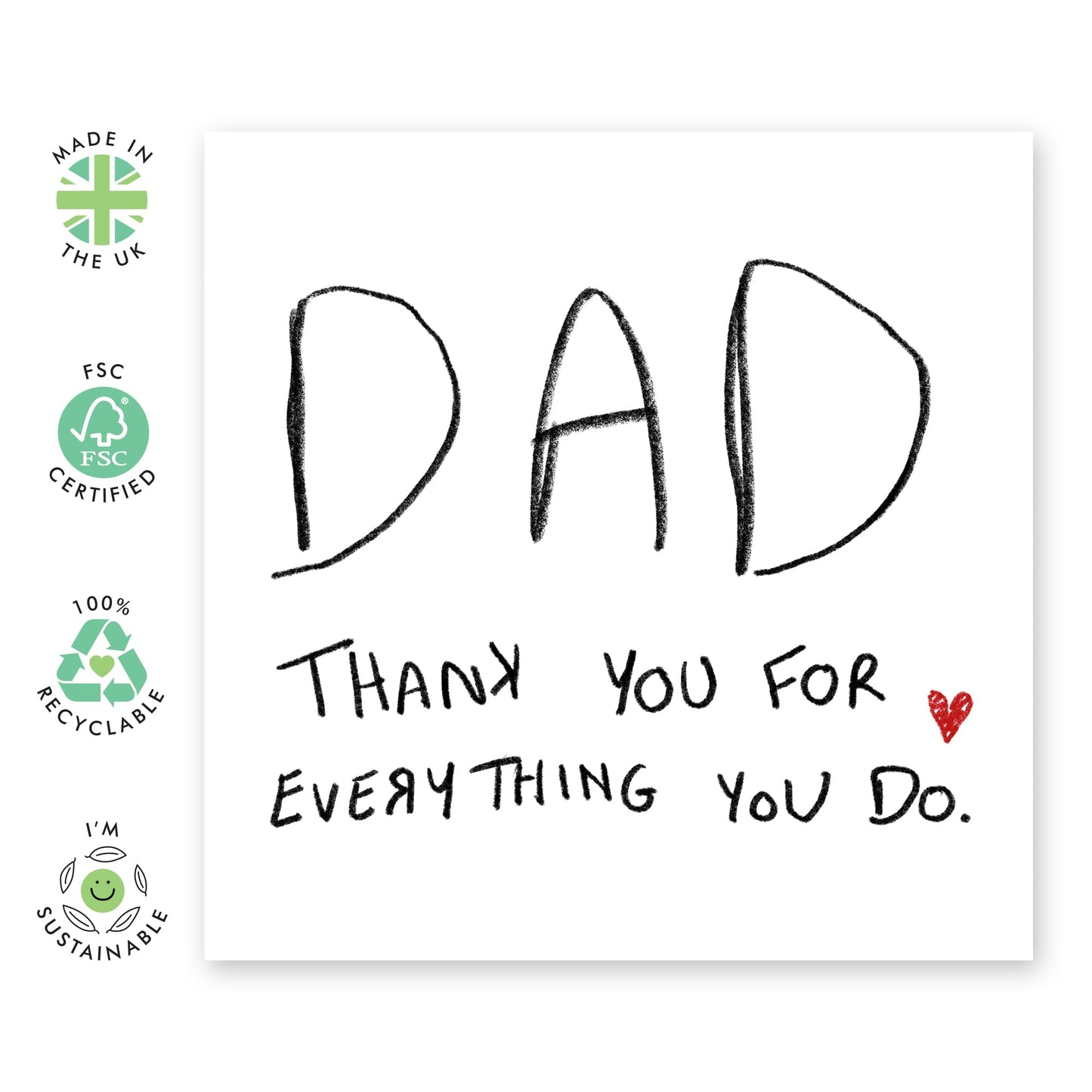 Happy Fathers Day Card From Daughter - Thanks For Everything - Sweet Dad Birthday Card - Appreciation Gifts For Him Men Pop Papa Daddy - Dad Bday Card - Comes With Fun Stickers By Central 23