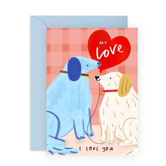Adorable Greeting Card - 'DOGGIES IN LOVE' - Perfect for Celebrating a Special Bond with a Cute Twist - Ideal for Dog Lovers & Couples Who Appreciate a Sweet Touch - Comes With Stickers By Central 23