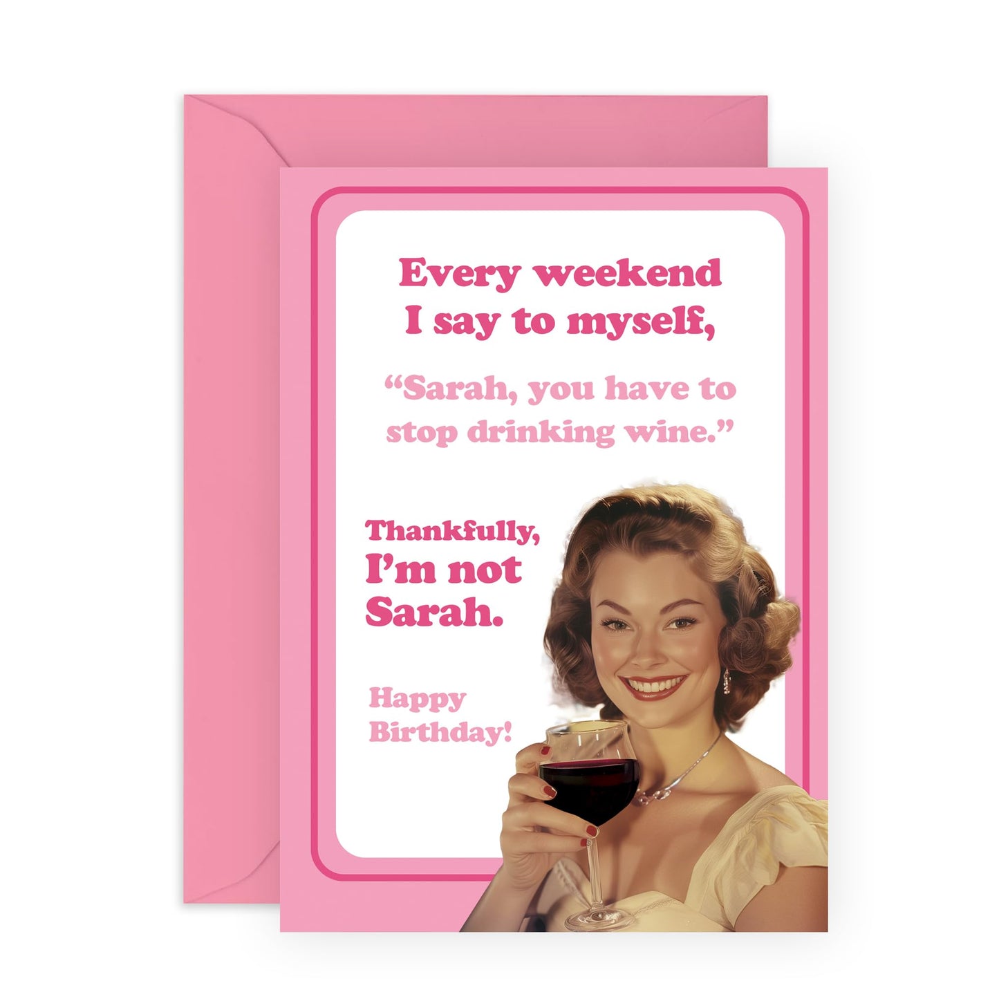 Funny Birthday Card For Women - Sister Birthday Card Retro - Humorous Birthday Cards For Mum Auntie Nana - Friend Gifts For Women - Comes With Stickers - By Central 23