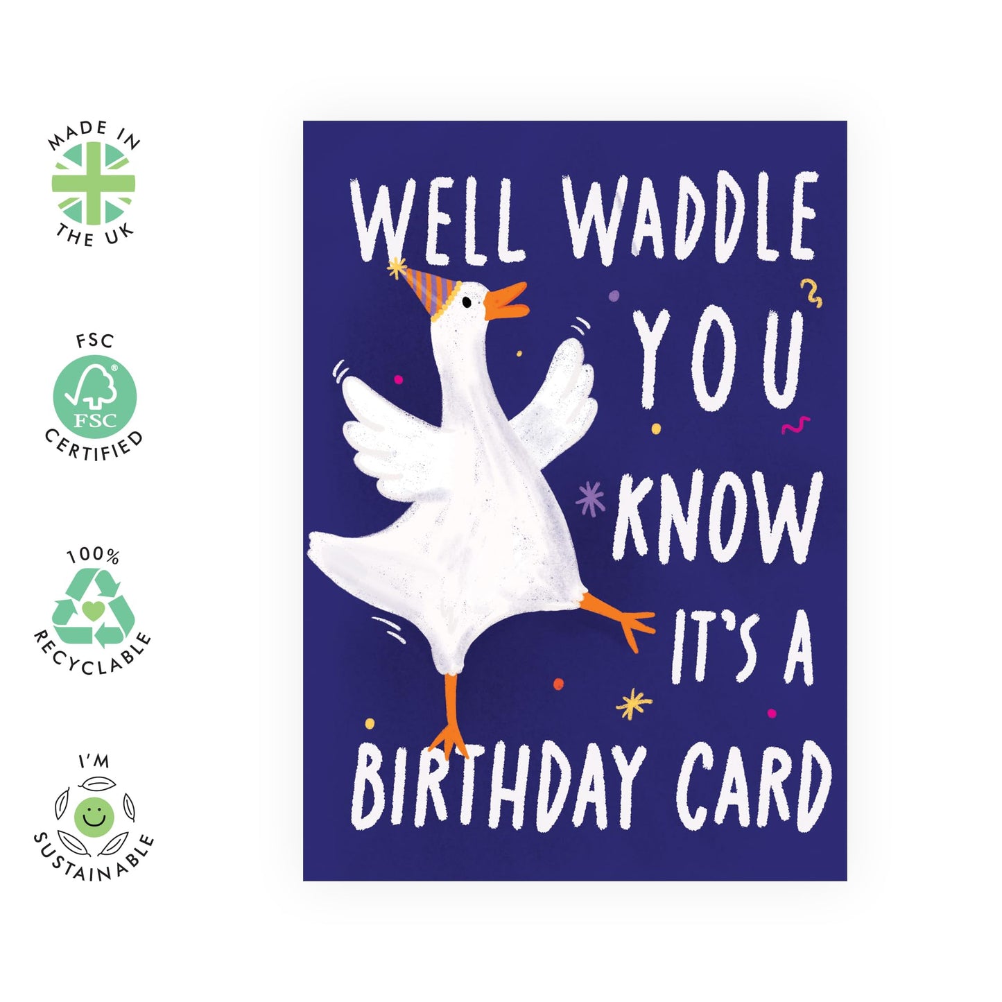 Birthday Cards For Men Women - Well Waddle You Now Birthday Card - Happy Birthday Card Brother Sister - Gift For Friend - Comes With Fun Stickers By Central 23