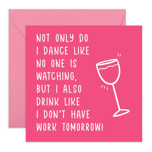 Hilarious Birthday Card About Work - 'Drink Like No Work Tomorrow' - Jokes for Colleagues, BFF, Besties, Office Mates,Work Mate, Bruv, Her - Making Work Fun - Comes with Fun Stickers