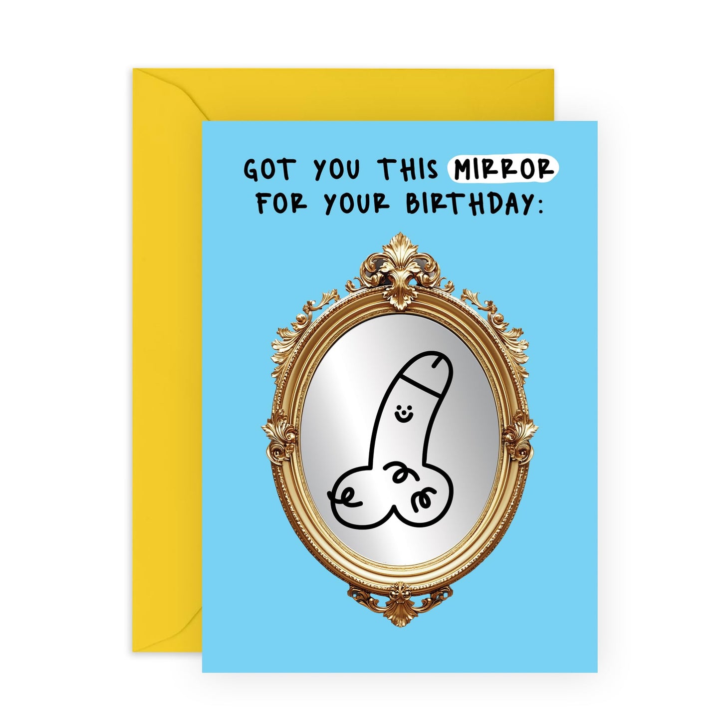 Hilarious Mirror Birthday Card - 'Mirror Rude 2' - Gift for Besties, Best Friends, Colleagues, Coworkers, BFF, Cousin - Bday Present - Comes with Fun Stickers