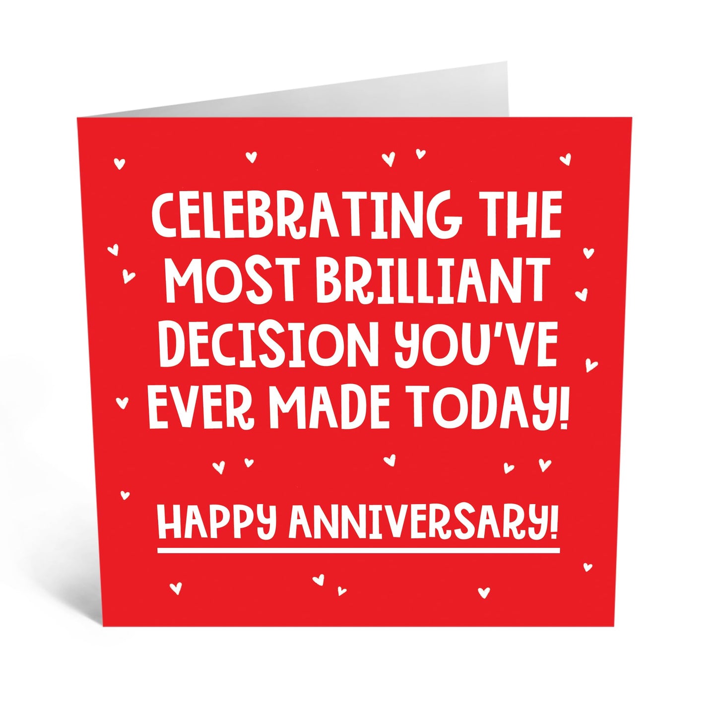 Greeting Card - 'BEST DECISION ANNIVERSARY' - Perfect for Celebrating the Choice of Love & Commitment - Ideal for Adding a Touch of Appreciation to Your Special Day - Comes With Stickers By Central 23