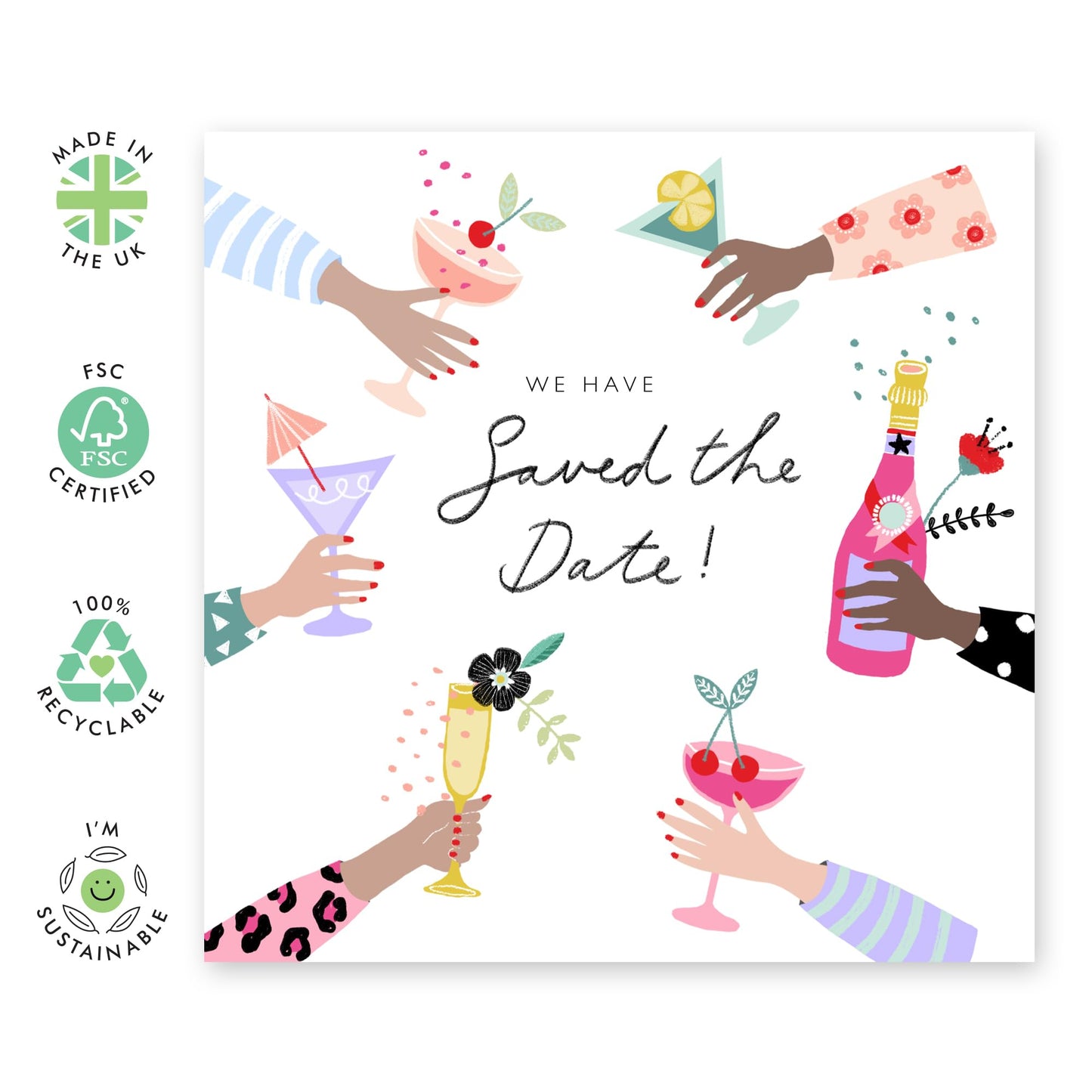 Wedding Guest Rsvp Reply Card - Cocktails We Have Saved The Date - Wedding Reply Card From Guest - Wedding Invitation Acceptance Response - From Entourage - Comes With Fun Stickers By Central 23
