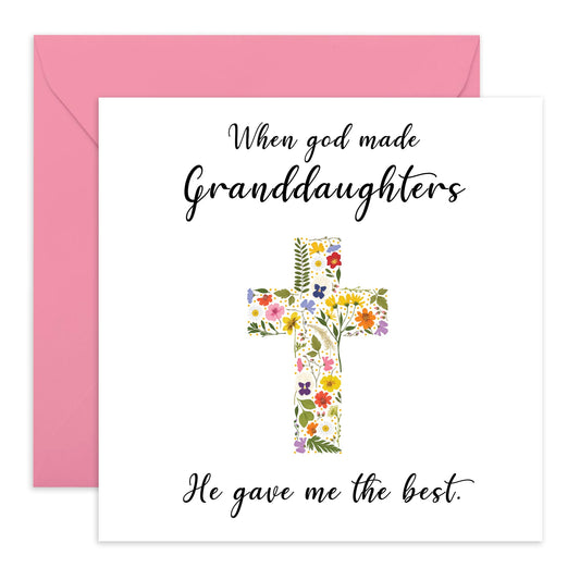 Granddaughter Birthday Card - First Holy Communion Cards - Baptism Cards For Girls - Easter Card For Grand Daughter - Christian Cards - Thinking Of You Card - Comes With Cute Stickers By Central 23