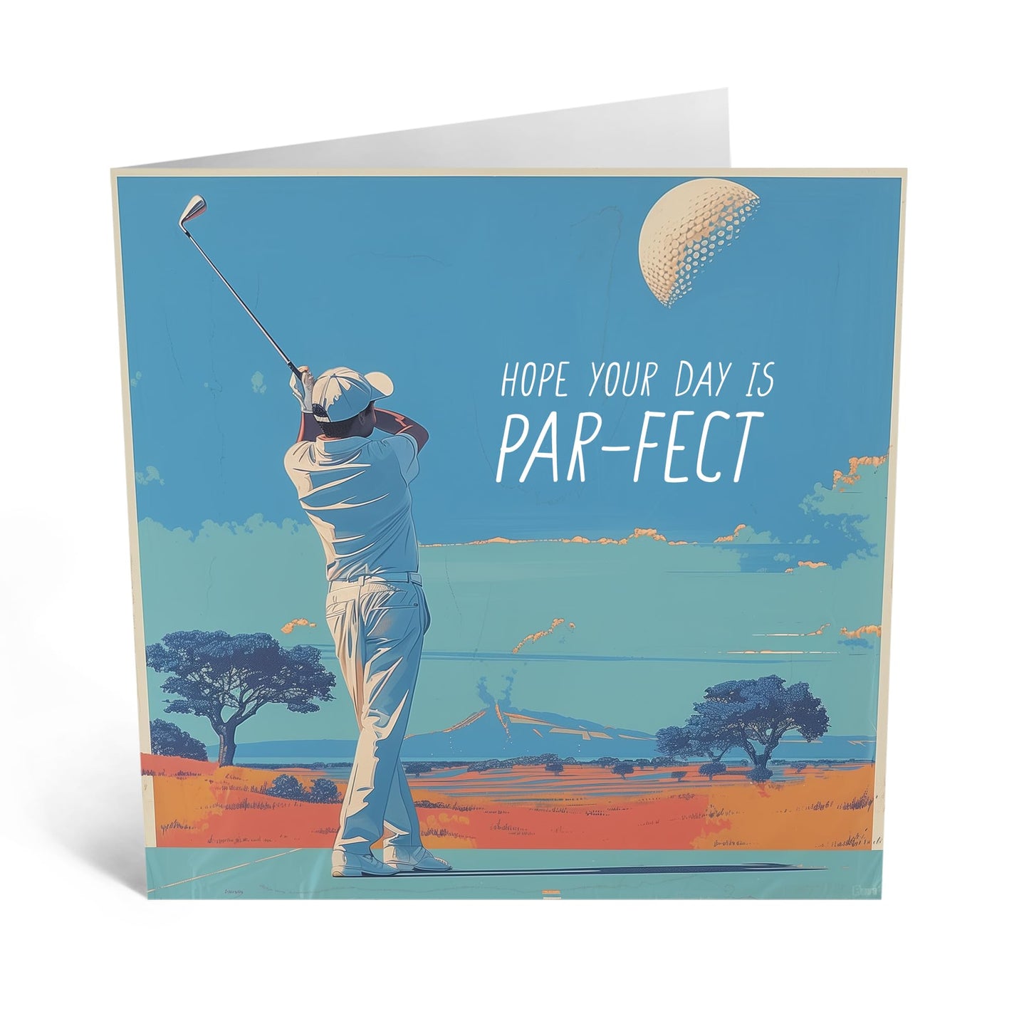 Greeting Card - 'PAR-FECT DAY GOLFER' - Perfect for Celebrating a Golf Lovers - Ideal for Adding a Touch of Humor and Appreciation for Him, Husband, or Boyfriend - Comes With Stickers By Central 23