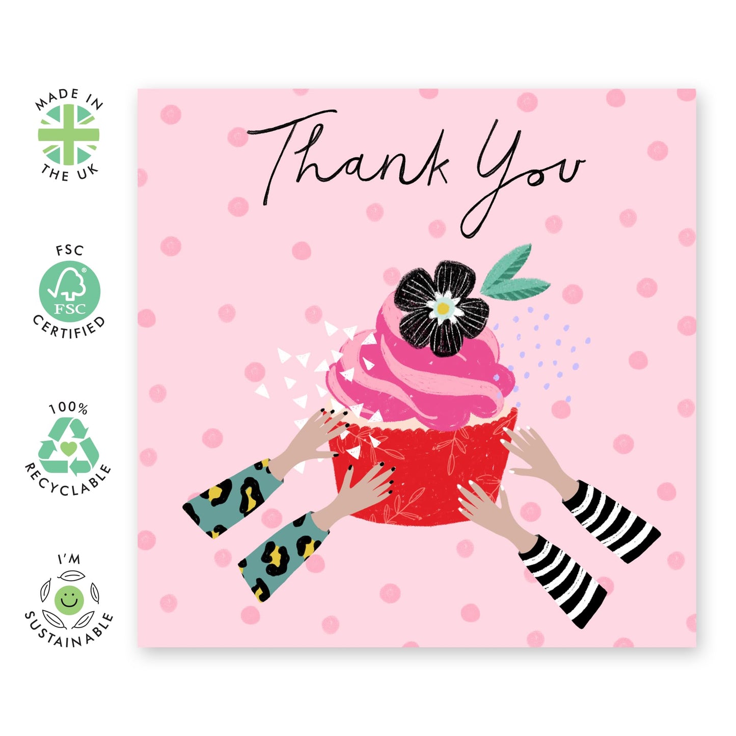 Thank You Cards Kids Baby Shower Party - Cute Cupcake - Thanks You Cards For Women Student Teacher Doctor Neighbor - Appreciation Gifts For Employee Coworker - Comes With Stickers By Central 23