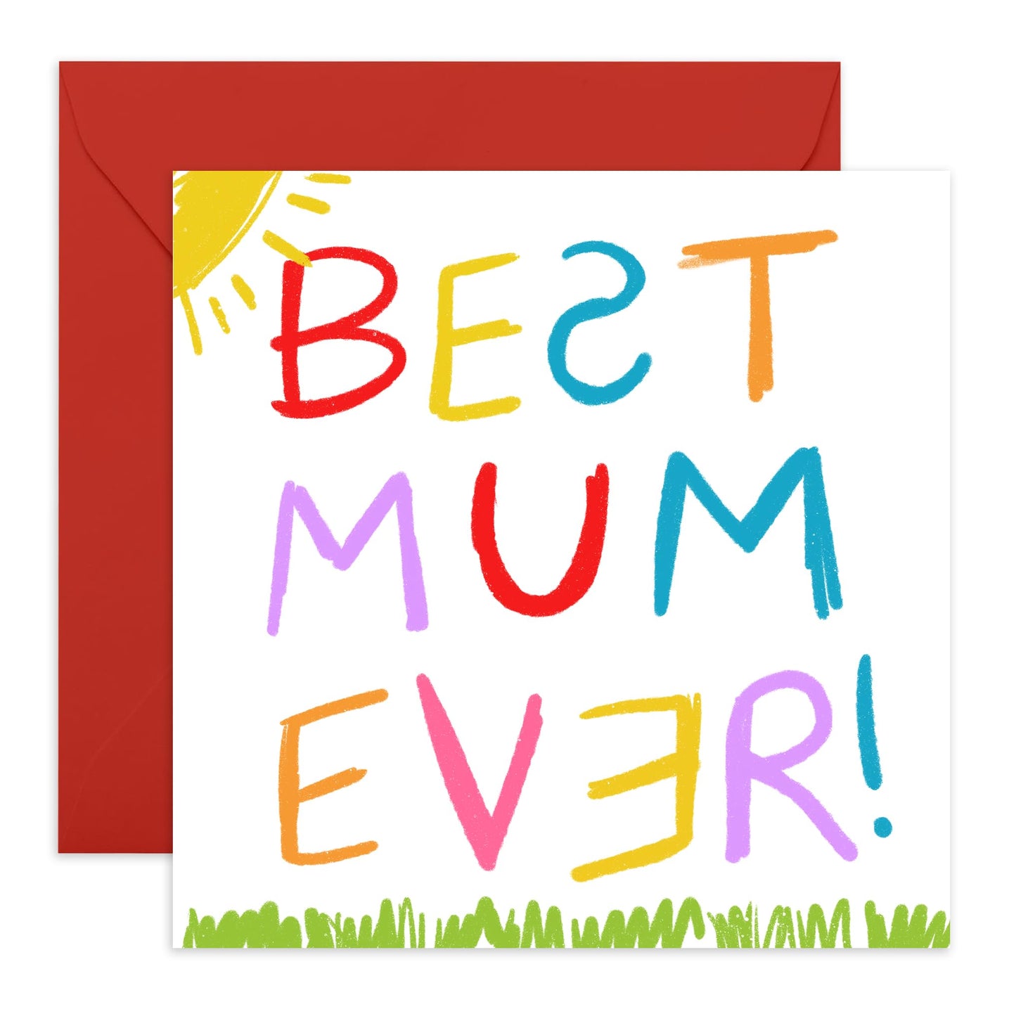 Bold Greeting Card for Her - Colourful Appreciation Gift for Mama, Mam, Ma, Mummy, Her, Ladies, Women from Son Daughter Husband Kids Boys Girls - Mothers Day Card Surprise - Comes With Stickers