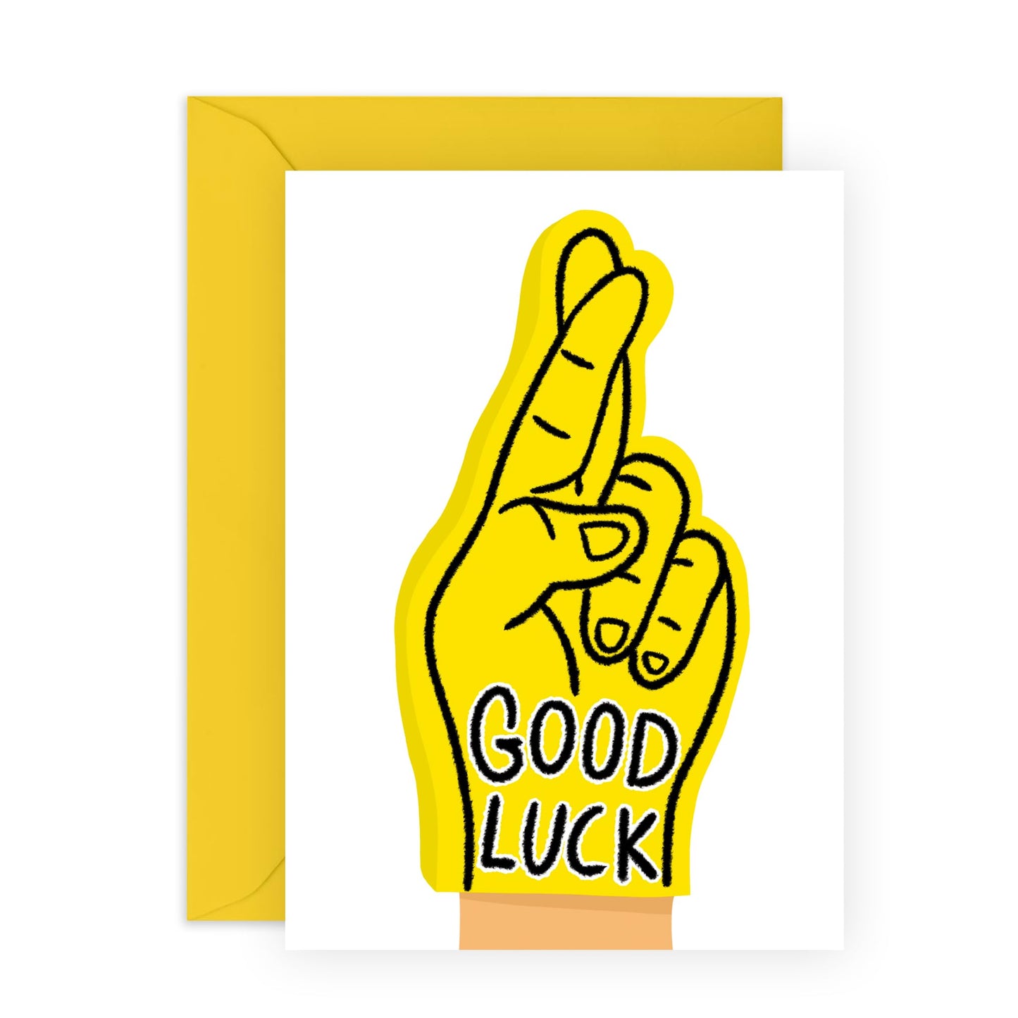 Encouragement Greeting Card - 'Good Luck' - Encouraging Gifts for Best Friends, Besties, BFF, Sister, Co-workers, Colleagues, Mates, Family - Fingers Crossed - Comes with Fun Stickers