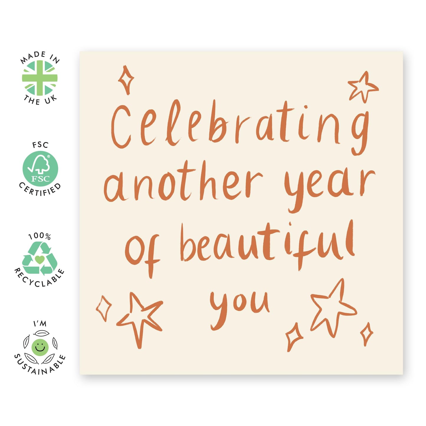 Inspiring Birthday Card - 'Another Year of Beautiful You' - Gifts for Best & Close Friends, Sisters, Sis, Gal , Her, Bruv, Mate, Colleague - Celebrating You - Comes with Fun Stickers