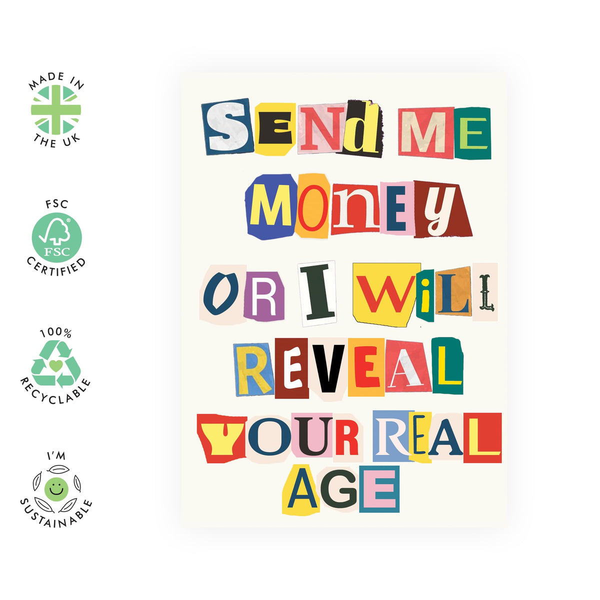 Central 23 Funny Birthday Card For Men Women - Send Me Money - Dad Mum Birthday Card - Brother Sister Birthday Card - Gifts For Her Him - Comes With Stickers