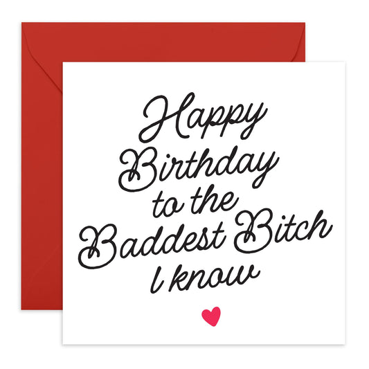 Best Friend Birthday Card - To The Baddest Bitch I Know Rainbow - Wife Birthday Card - Gifts For Her Women Mum Daughter Aunt Nan - Comes With Fun Stickers By Central 23