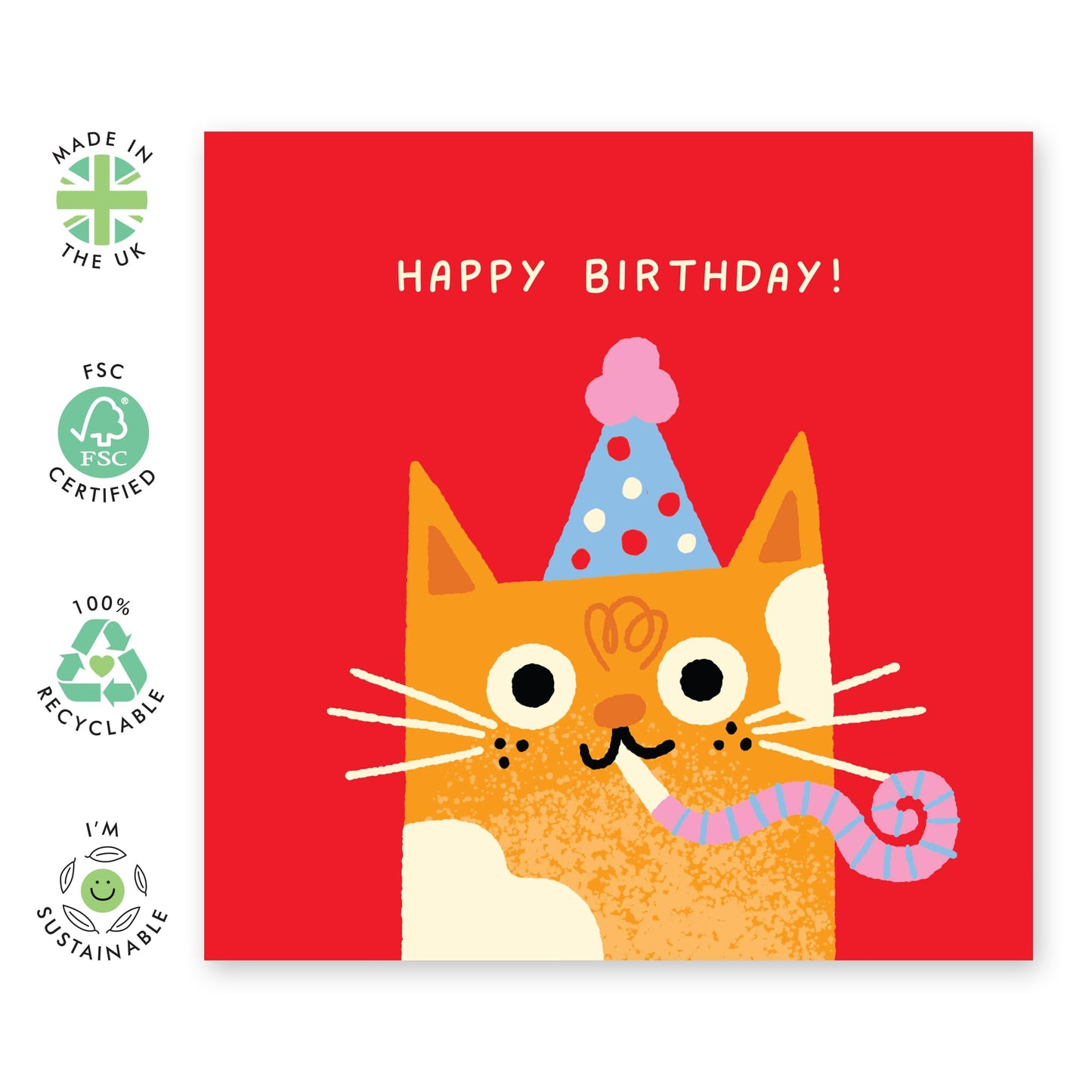 Birthday Card For Pet Owners - Cat-happy-bday - Greeting Cards For Fur Parents - Cheeky Greeting Cards For Sister Friend - For Fur Mum Dad - Comes With Stickers By Central 23