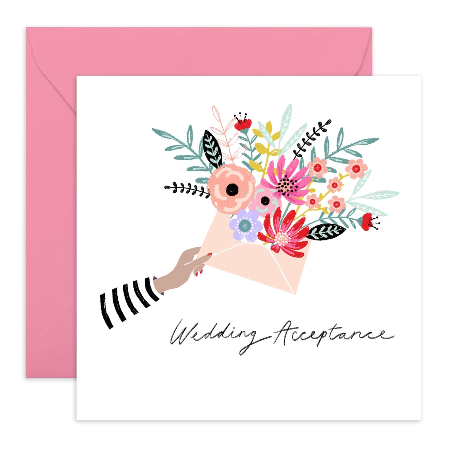 Wedding Acceptance Card For Bridesmaid Groomsman - Wedding Acceptance Envelope - Wedding Invitations Entourage - Rsvp Reply Card From Groom Bride - For Guest - Comes With Fun Stickers By Central 23