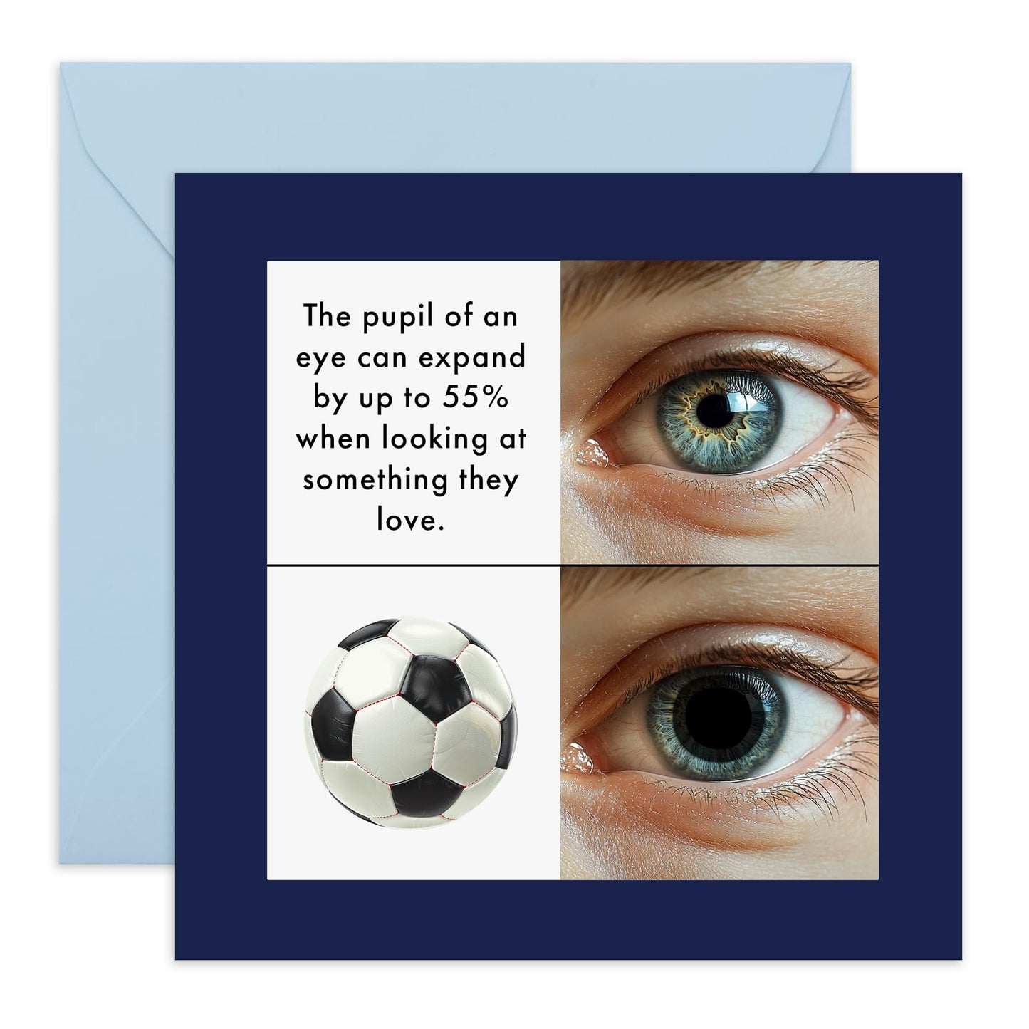 Football Fan Birthday Card Humor - 'Football Pupils' - Gifts for Him, Men, Boys, Husband, Boyfriend, Brother, Friend - Sports Fan - Comes with Fun Stickers