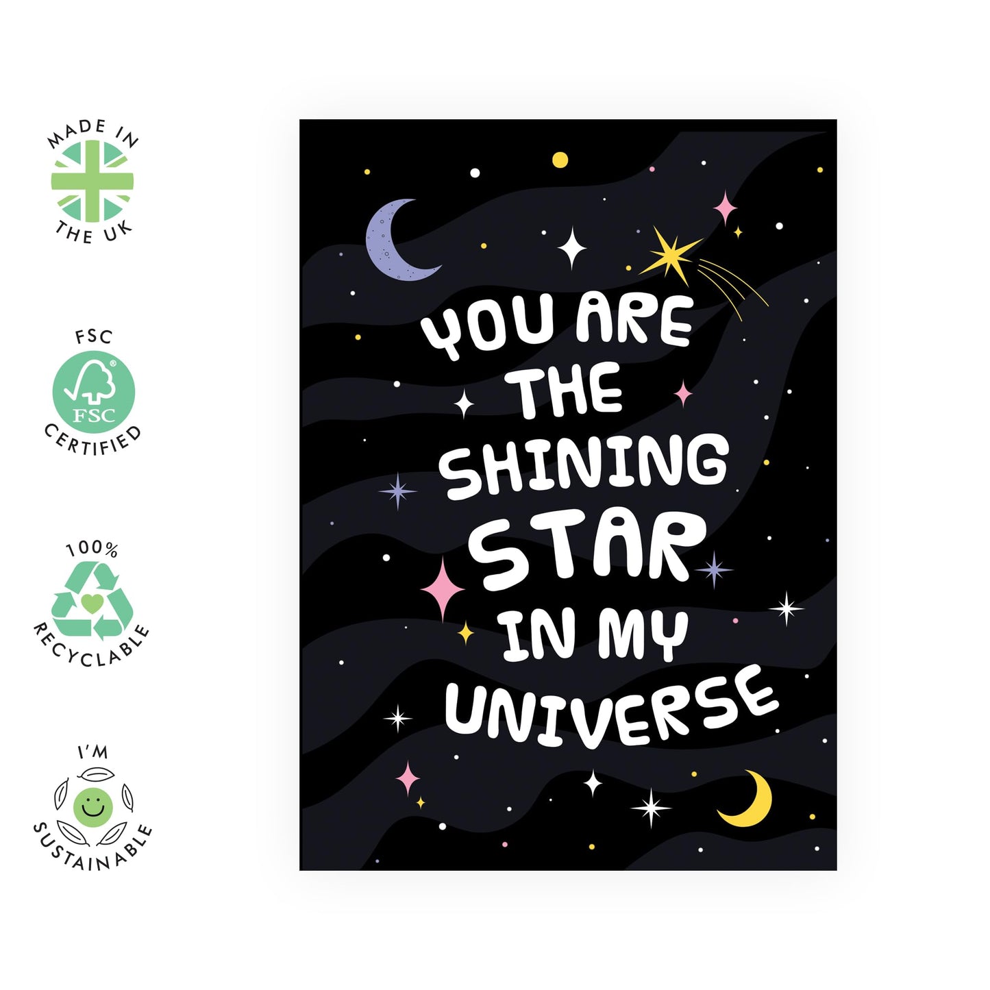 Husband Wife Greeting Cards - Shining Star - Love Cards For Him Her - Valentines Day Card Girlfriend Boyfriend - Anniversary Card Couple - Comes With Stickers By Central 23
