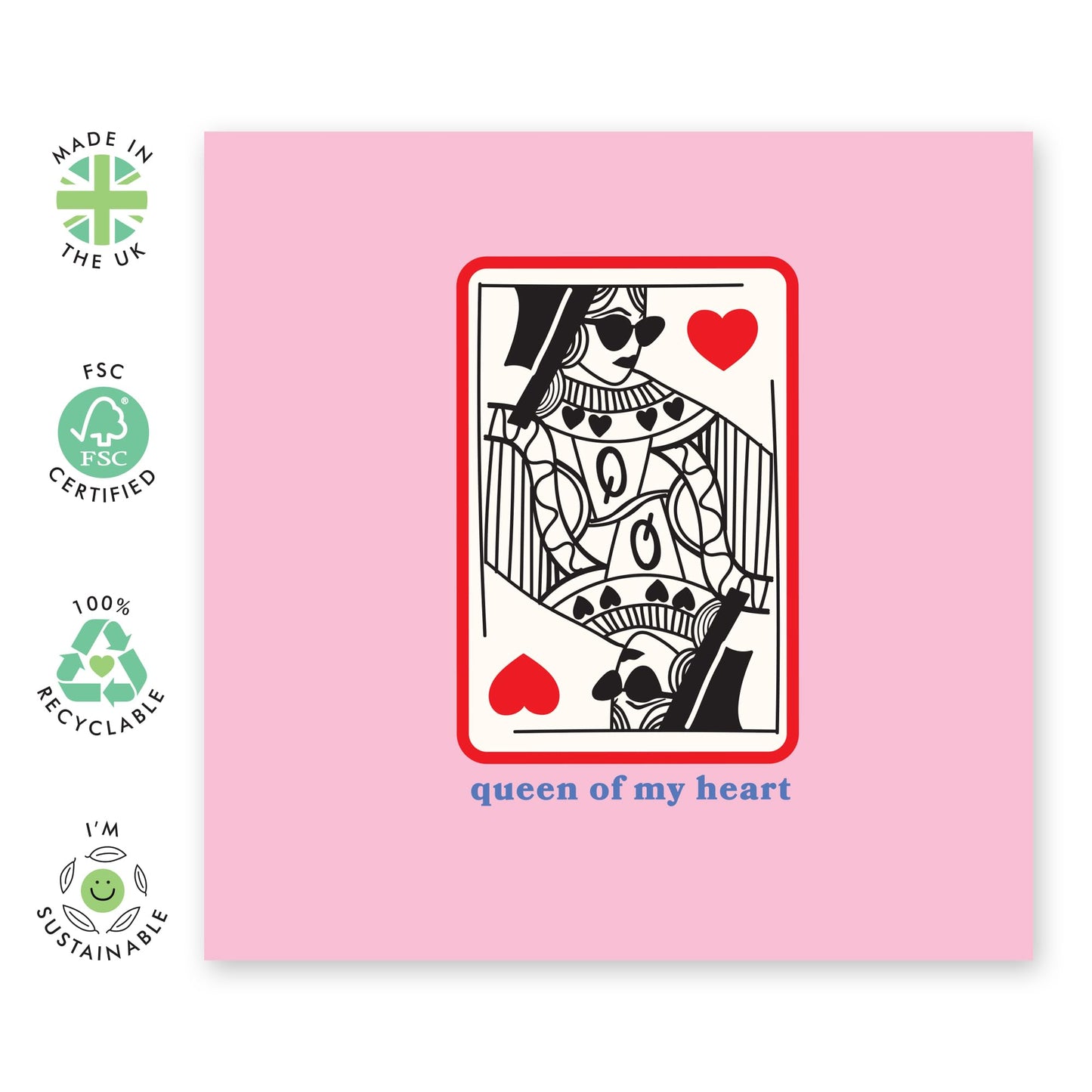 Fun and Romantic Anniversary Card - Queen of My Heart – Greetings for Wife, Fiance, Girlfriend, Her, Women, Babe, Hun, Love, Darling, Partner, Spouse - Valentines Day -Comes with Sweet Stickers