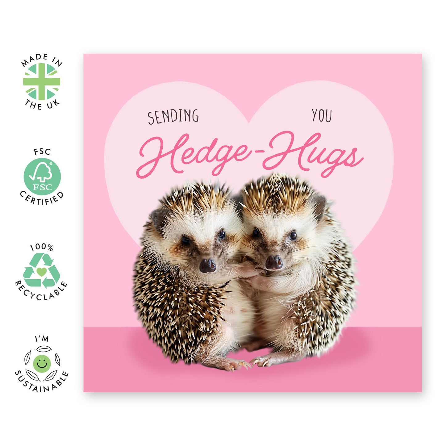 Birthday Cards For Her Him - Sending You Hedge-hugs - Husband Wife Birthday Greeting Card - Funny Birthday Cards For Him Her - Gift For Couple - Comes With Stickers By Central 23