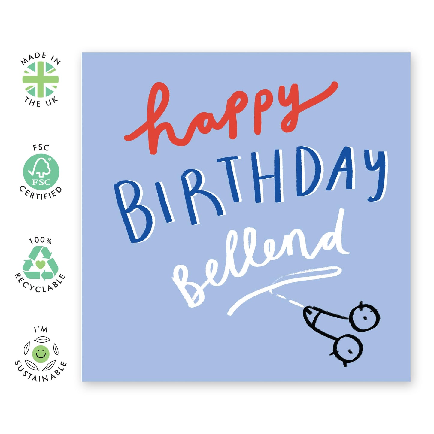 Rude Birthday Cards For Men - Birthday B*llend - Humorous Birthday Cards For Boyfriend Husband Partner - Brother Birthday Cards - Friend Card - Comes With Stickers - By Central 23
