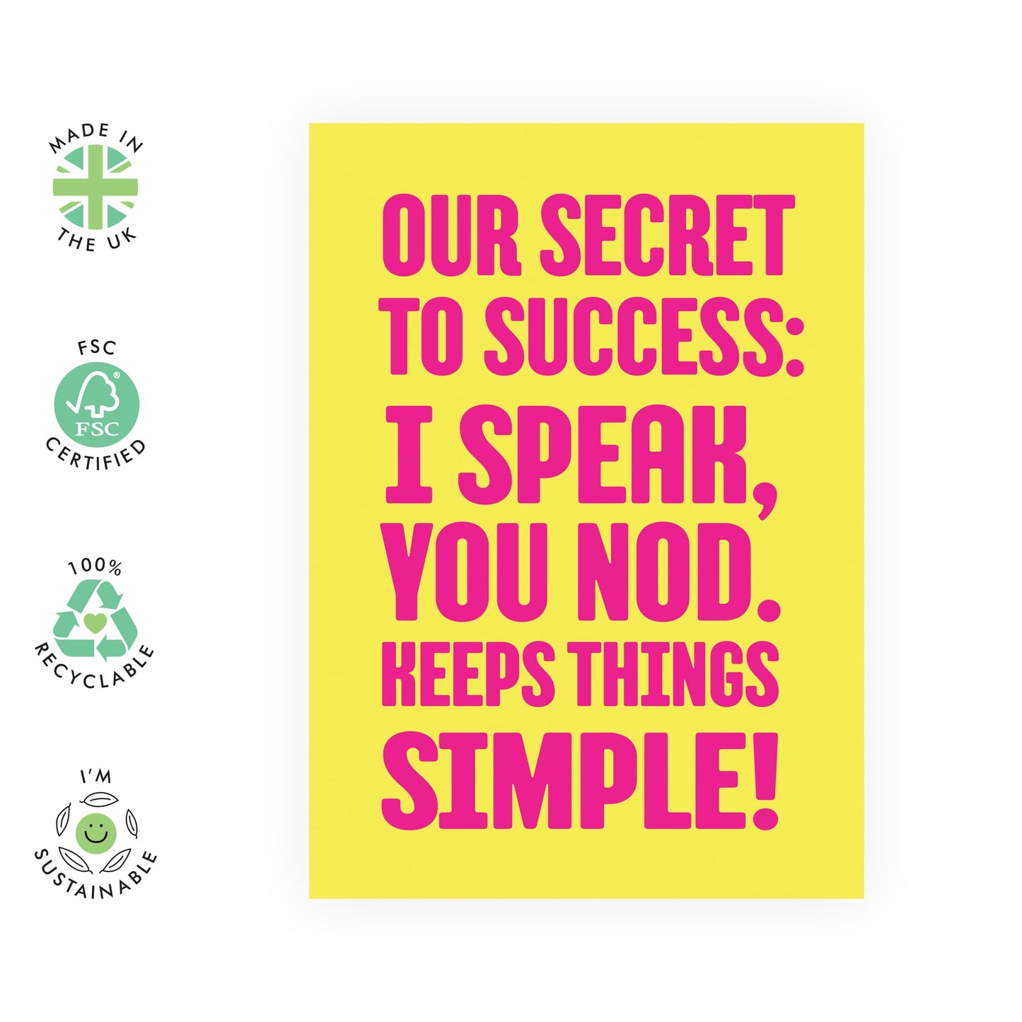 Husband Wedding Anniversary Card - I Speak You Nod - Funny Anniversary Card For Him - Cheeky Anniversary Cards For Couple Partner - Valentines Card Boyfriend - Comes With Stickers - By Central 23