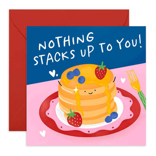 Valentines Day Card Girlfriend Boyfriend - Nothing Stacks Up To You- Anniversary Card Couple Fiance - Husband Wife Greeting Cards - Love Cards For Him Her - Comes With Stickers By Central 23