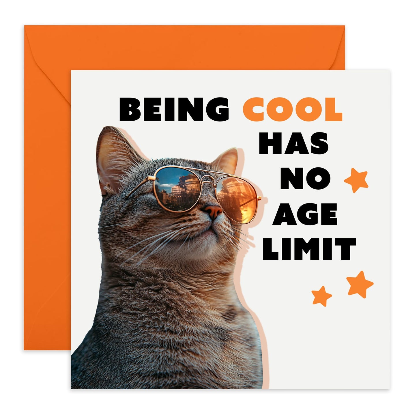 Funny Birthday Cards For Men - Being Cool Has No Age Limit - Dad Birthday Cards - Brother Birthday Card - Hilarious Gifts For Him Cat Mum And Dad Fur Parents - Comes With Cute Stickers By Central 23