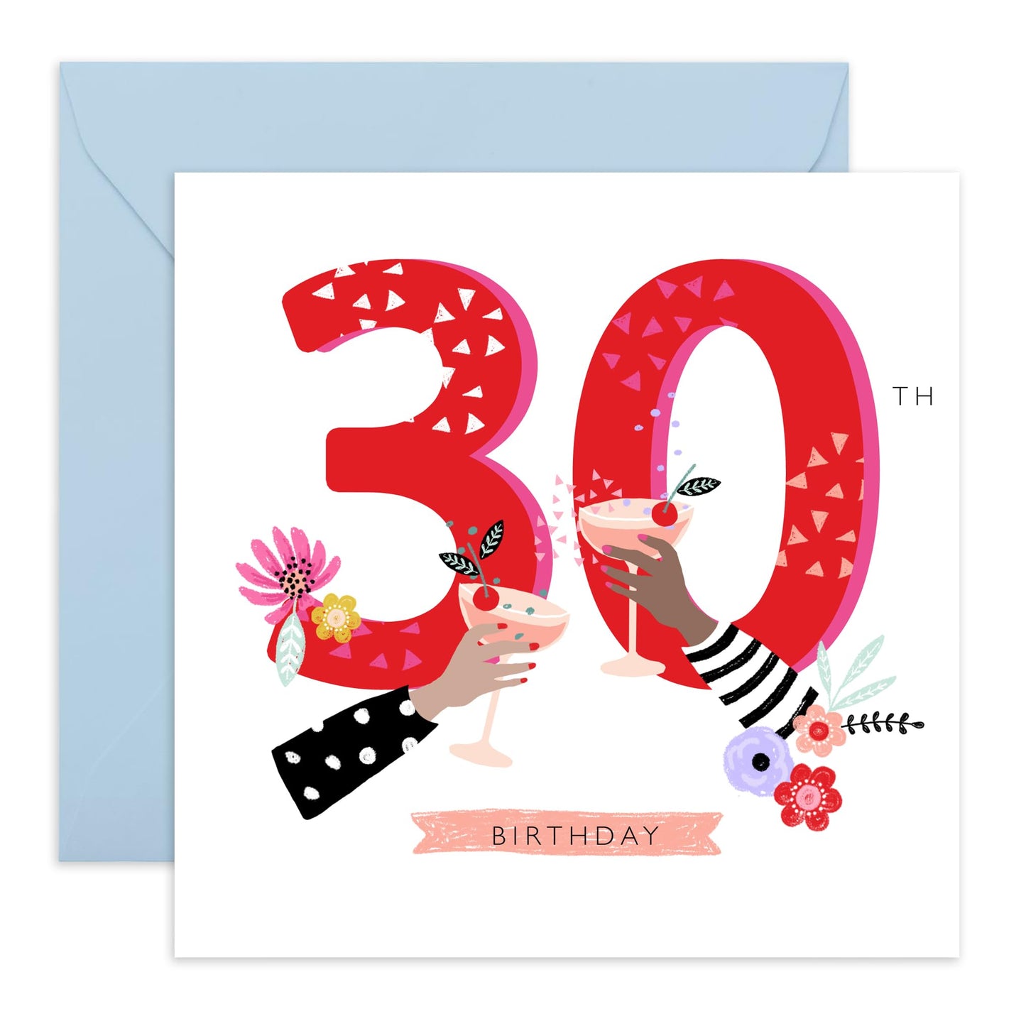 30th Birthday Card For Women - 30th Prosecco Birthday - Wife Mum Mummy Sister - Birthday Card - Bday Card - Happy Thirtieth Birthday Greeting Card Female Friends - Comes With Stickers By Central 23