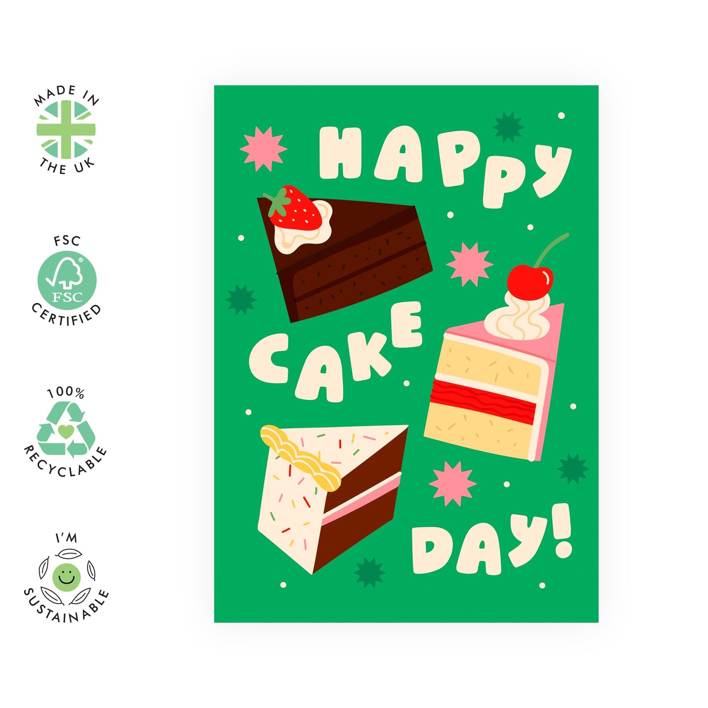 Happy Birthday Cards For Girls Boys - Happy Cake Day - Daughter Birthday Card - Cheeky Greeting Cards For Son - Cute Bday Card For Him Her - Gifts For Friends - Comes With Fun Stickers By Central 23
