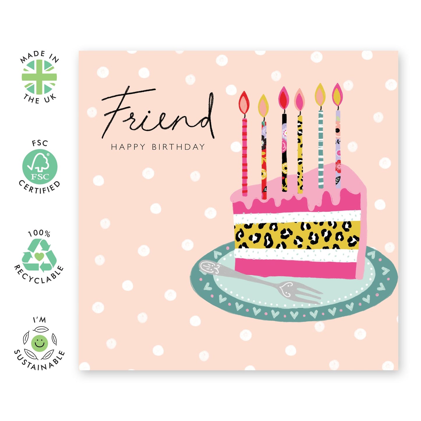 Happy Birthday Best Friend - Birthday Card For Friend Woman - Gifts For Friends Women - Trendy Greeting Cards For Her Female Friends - Comes With Cute Stickers - By Central 23
