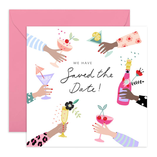 Wedding Guest Rsvp Reply Card - Cocktails We Have Saved The Date - Wedding Reply Card From Guest - Wedding Invitation Acceptance Response - From Entourage - Comes With Fun Stickers By Central 23