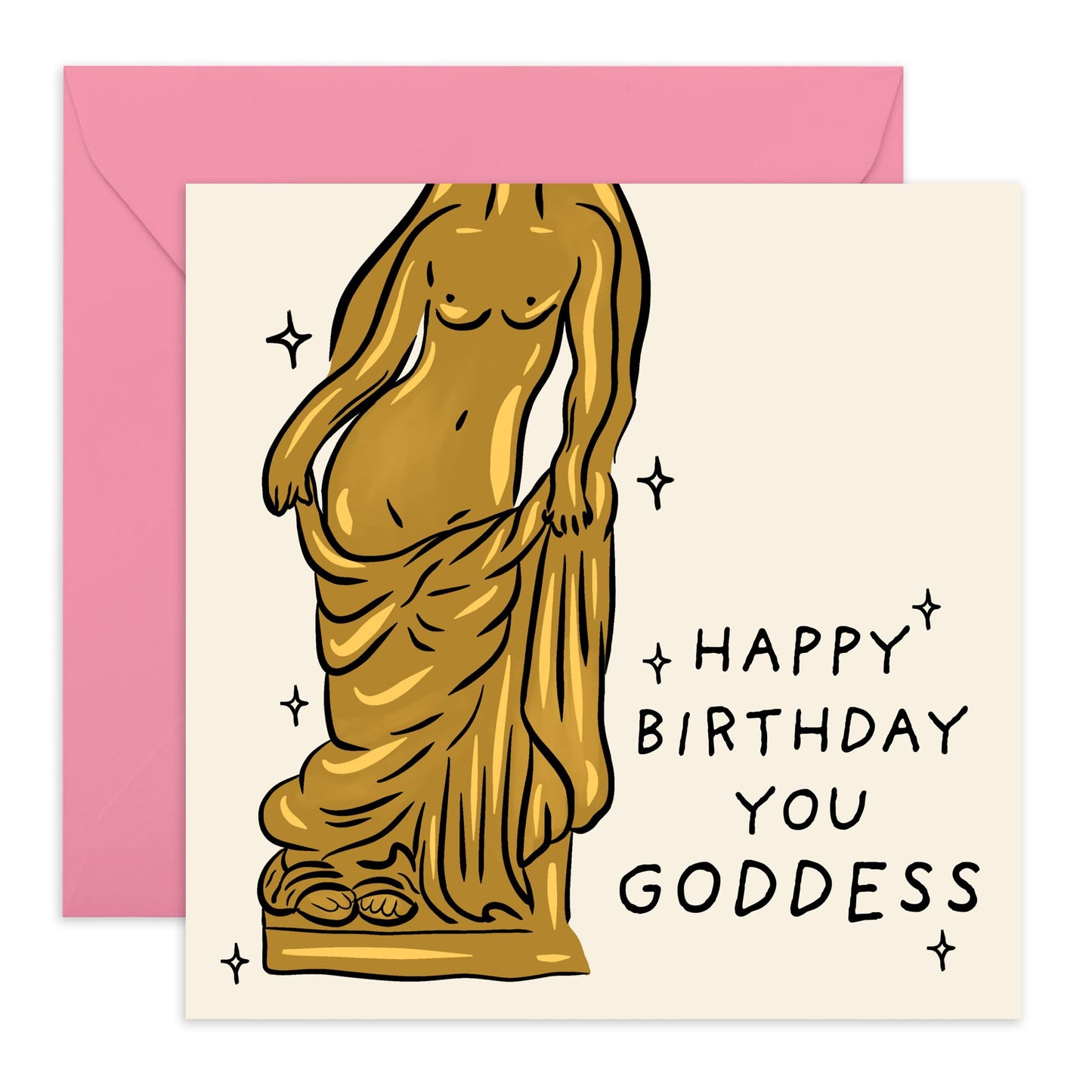 Birthday Card for Her – “You Goddess” – Stylish, and Empowering Card for Wife, Mum, Girlfriend, Sister, Besties, BFF, Women, Friend - Comes with Fun Stickers