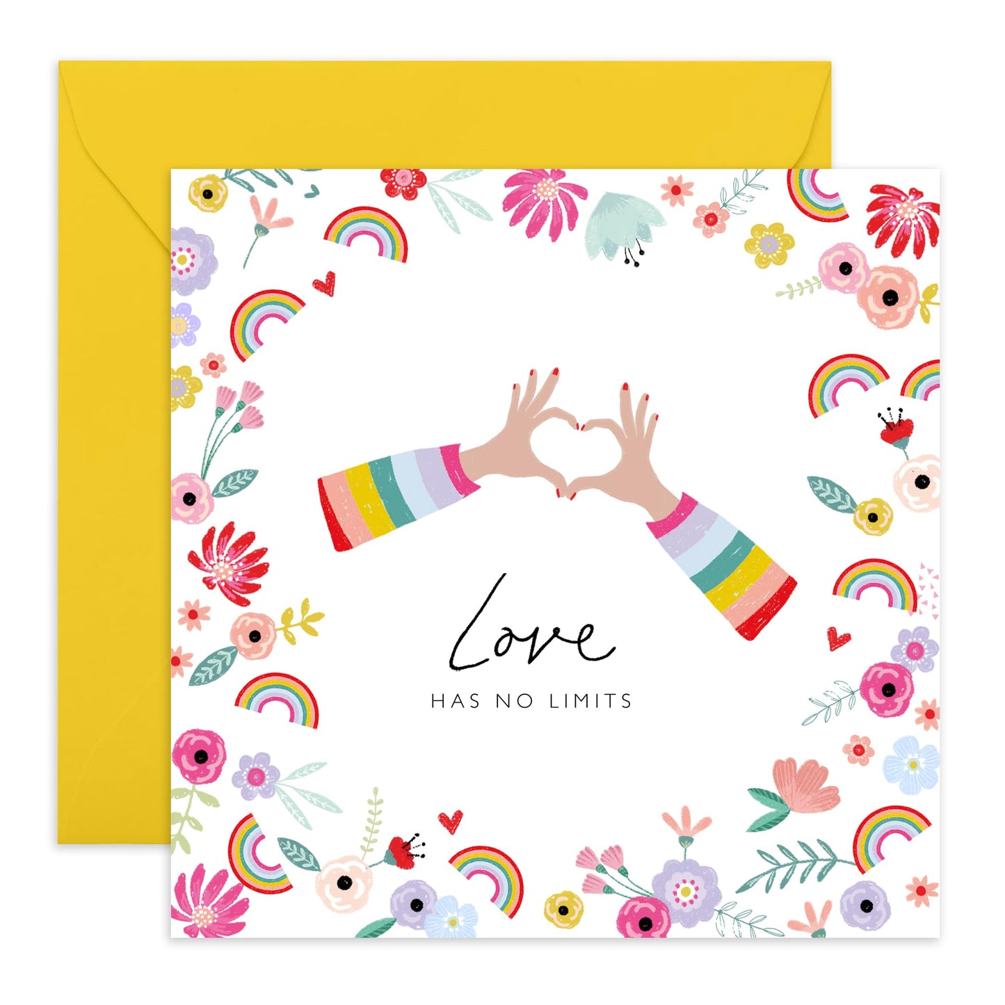 Love Has No Limits Greeting Card - 'LGBT 23' - Gifts for Gays, Lesbian, Boyfriend, Girlfriend, Him, Her, She, He, His, Her, Ladies, - True Colors - Comes with Fun Stickers