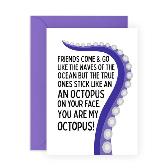 Cute Greeting Card - 'YOU ARE MY OCTOPUS!' - Perfect for Expressing Unique Affection with a Fun Twist - Ideal for Friends & Loved Ones Who Appreciate Playful Humor - Comes With Stickers By Central 23