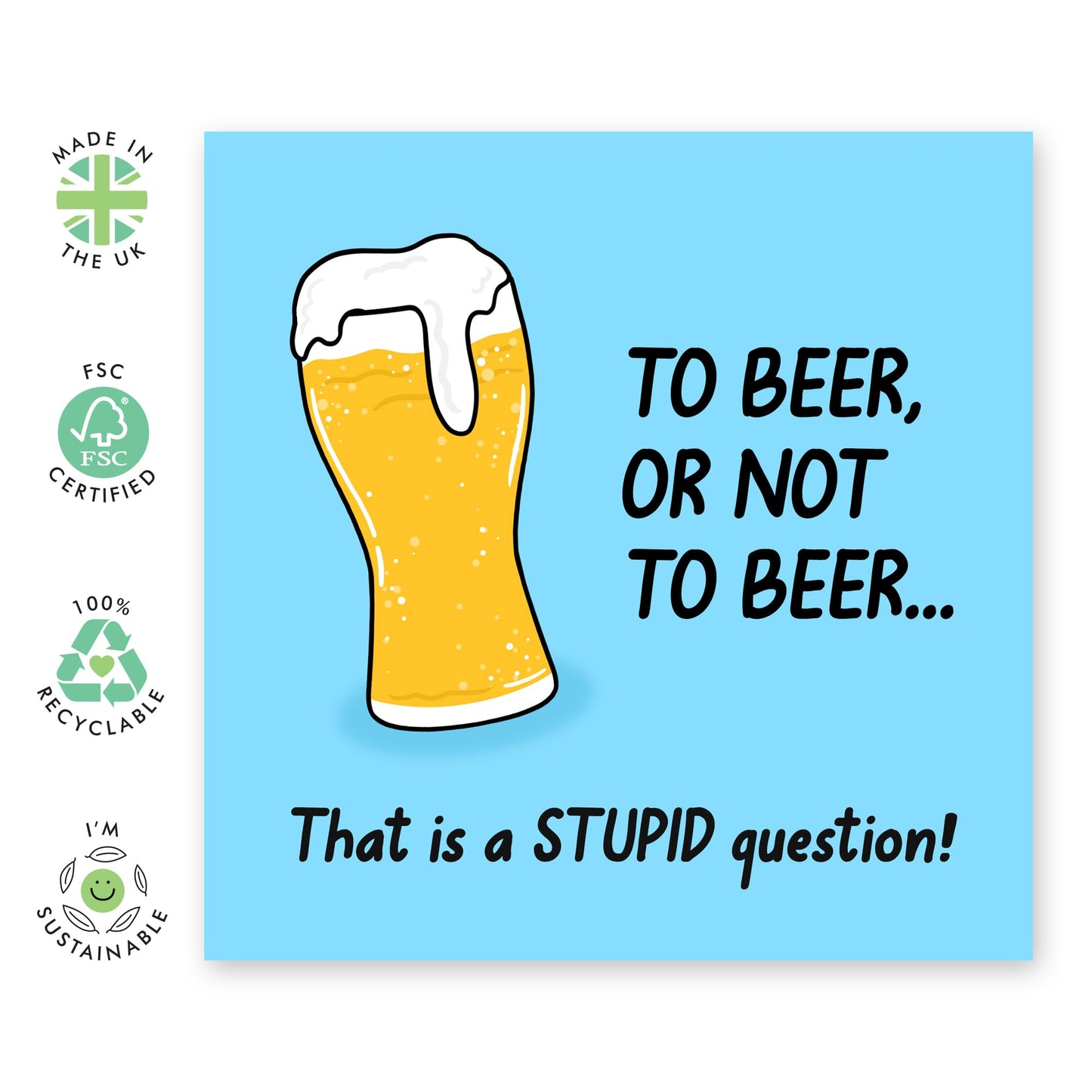 Dad Birthday Card - To Beer Or Not To Beer - Funny Birthday Cards For Men Pop Daddy Papa Uncle Husband Friends - Happy Bday Gifts For Him - Comes With Fun Stickers By Central 23