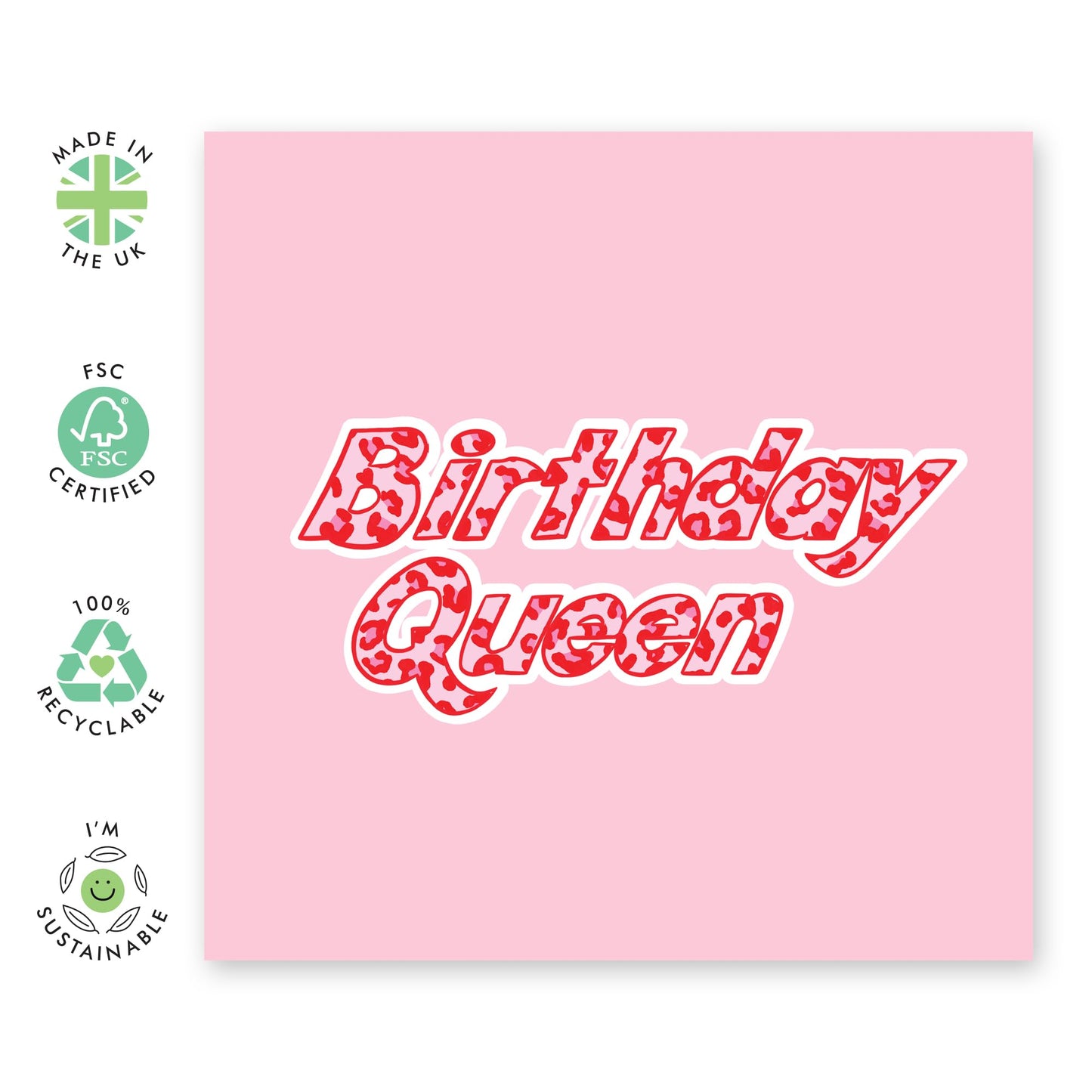 Female Birthday Cards For Her - Leopard Birthday Queen - Pretty Birthday Card For Mum Nana Wife - Friend Birthday Gifts Girly - Ladies Birthday Card - Comes With Fun Stickers By Central 23