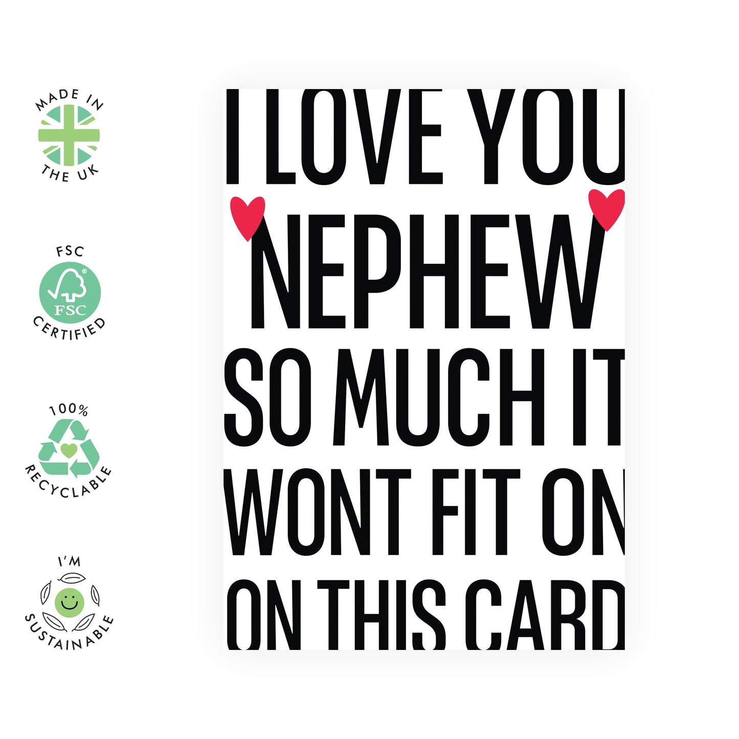 Nephew Birthday Card From Aunt Uncle - Nephew I Love You So Much - Love Cards For Him - Thank You, Congratulations, Appreciation Gifts For Men - Comes With Fun Stickers By Central 23