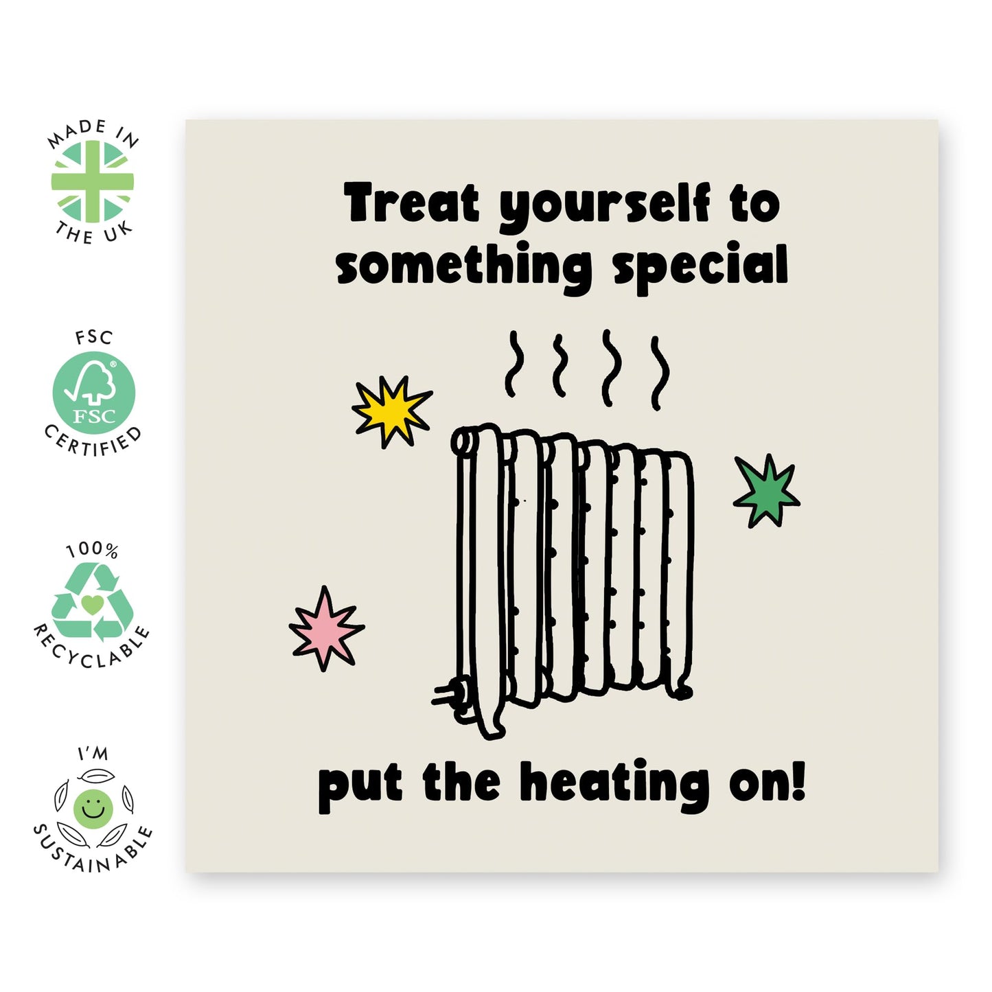 Birthday Cards For Him Her - Heating On - Birthday Cards For Wife Husband - Humorous Gift From Friend - Funny Greeting Cards From Husband - Comes With Fun Stickers By Central 23