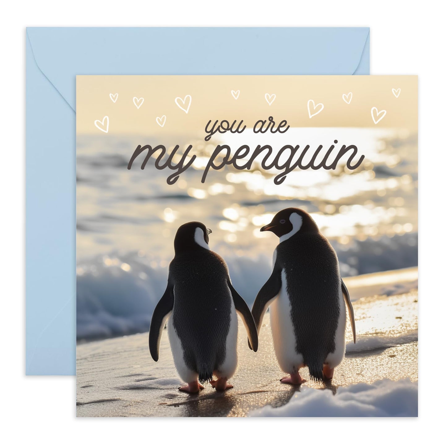 Love Cards For Him Her - You Are My Penguin - Valentines Day Card Girlfriend Boyfriend - Anniversary Card Couple Fiance - Husband Wife - Greeting Card - Comes With Fun Stickers By Central 23
