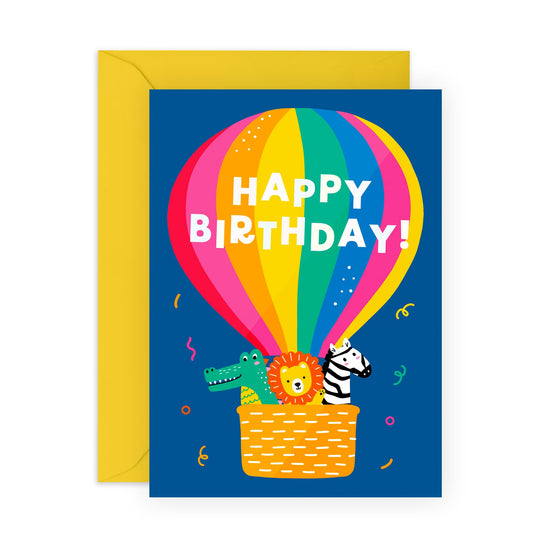 Birthday Card Boys Girls - Birthday Hot Air Balloon - Birthday Gift For Son Daughter Niece Nephew - Gift From Mum Dad - Kids Birthday Cards - Baby Milestone Cards - Comes With Stickers By Central 23