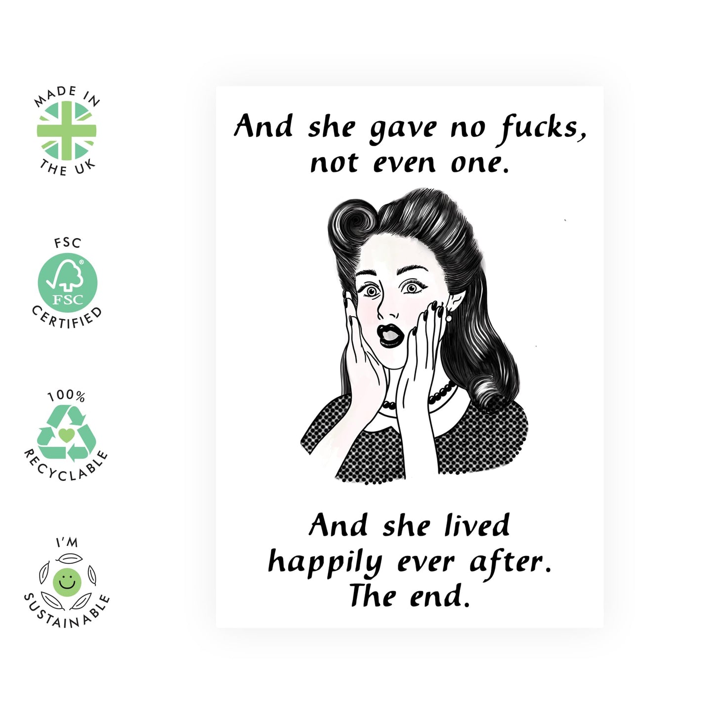 Leaving Card For Women - She Gave No F*cks - Vintage Retro - Funny Congratulations Card For Colleagues Boss - New Job Retirement Resignation Moving Away - Comes With Stickers - By Central 23