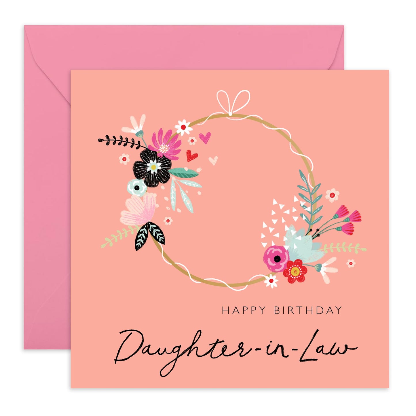Birthday Card For Daughter-in-law - Floral Greeting Cards And Envelopes For Women Female - Daughter In Law Birthday Cards For Her - Sweet Gifts From Mother In Law - Comes With Stickers By Central 23