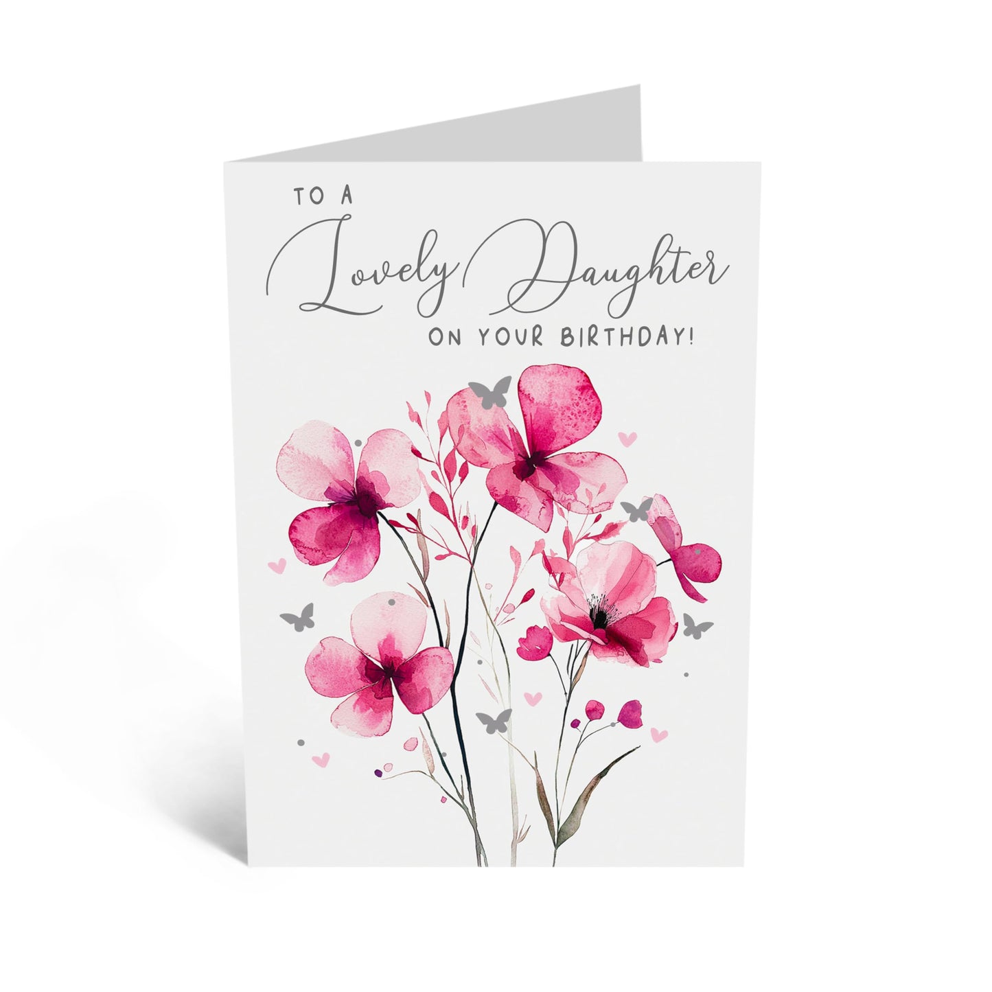 Birthday Greeting Card - 'LOVELY DAUGHTER' - Perfect for Celebrating Your Special Day with Love and Joy - Ideal for Daughters to Show Her How Much She Means to You - Comes With Stickers By Central 23