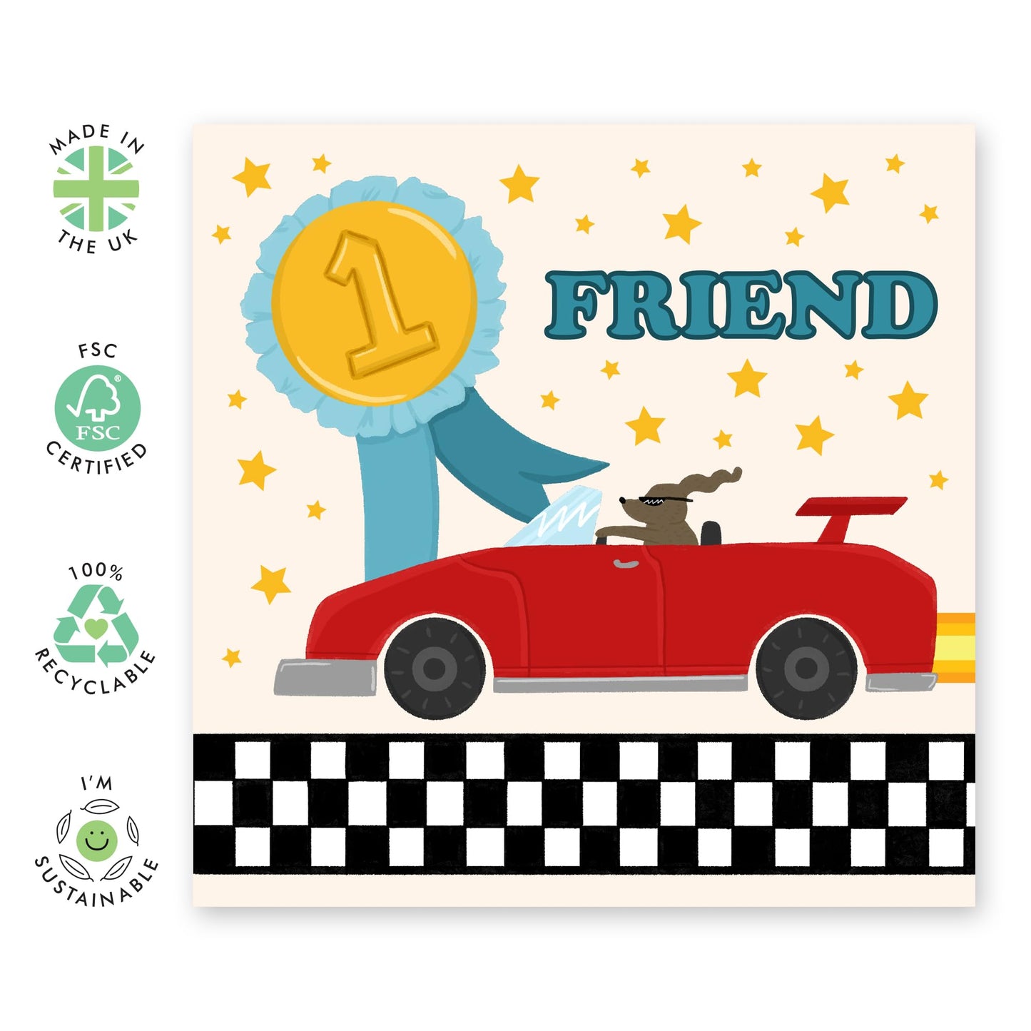 Friend Birthday Card - No. 1 Friend - Friendship Gifts For Men Women - Thank You Cards - I Love You Cards - Appreciation Greeting Cards For Friends Just Because - Comes With Fun Stickers By Central 23