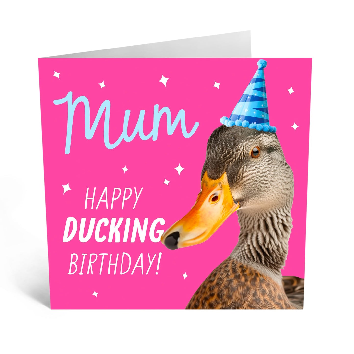 Birthday Greeting Card - 'MUM HAPPY DUCKING BIRTHDAY' - Perfect for Adding a Quirky and Fun Twist to Her Special Day - Ideal for Moms Who Enjoy a Unique Greeting - Comes With Stickers By Central 23