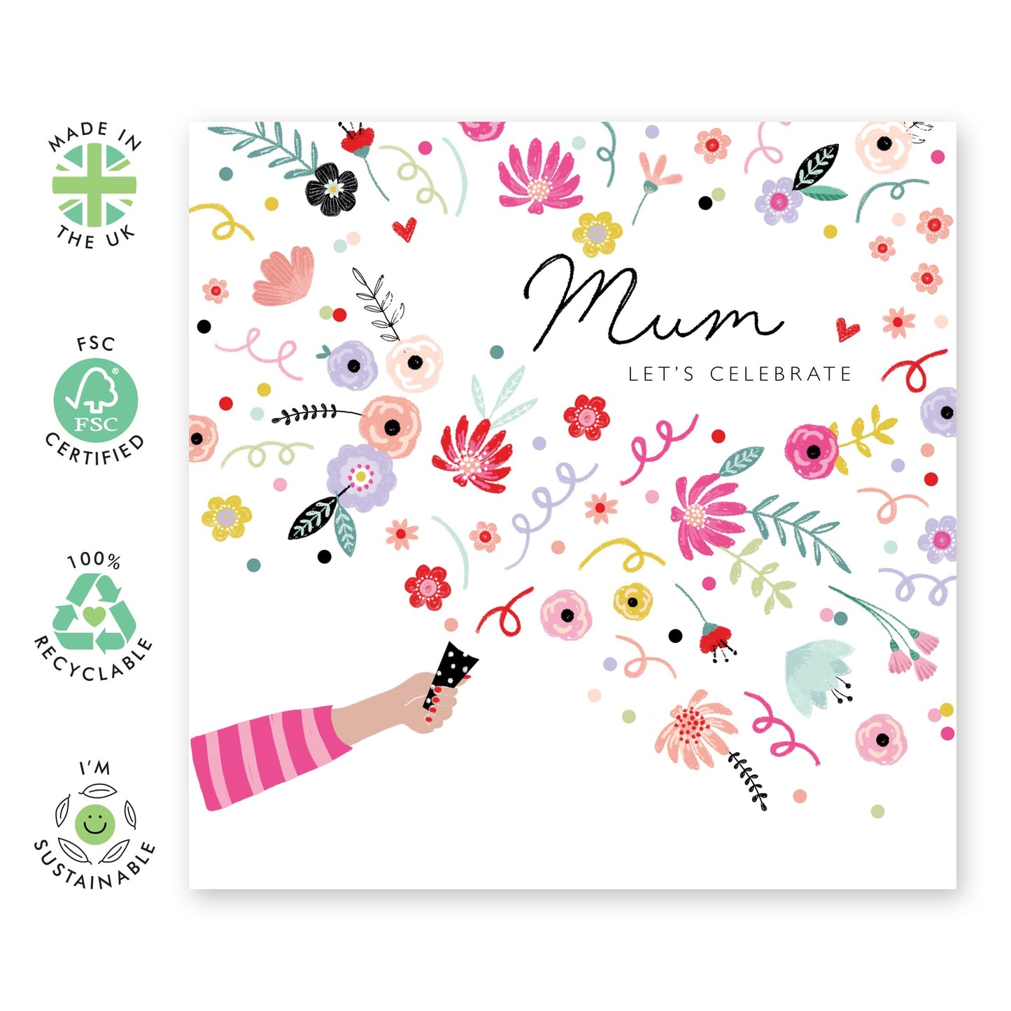 Central 23 Thank You Greeting Cards For Mum - Mum Let's Celebrate - Cute Appreciation Cards For Her - Birthday Card For Mummy - Gift For Mommy Mom - Mothers Day Card For Her - Comes With Fun Stickers