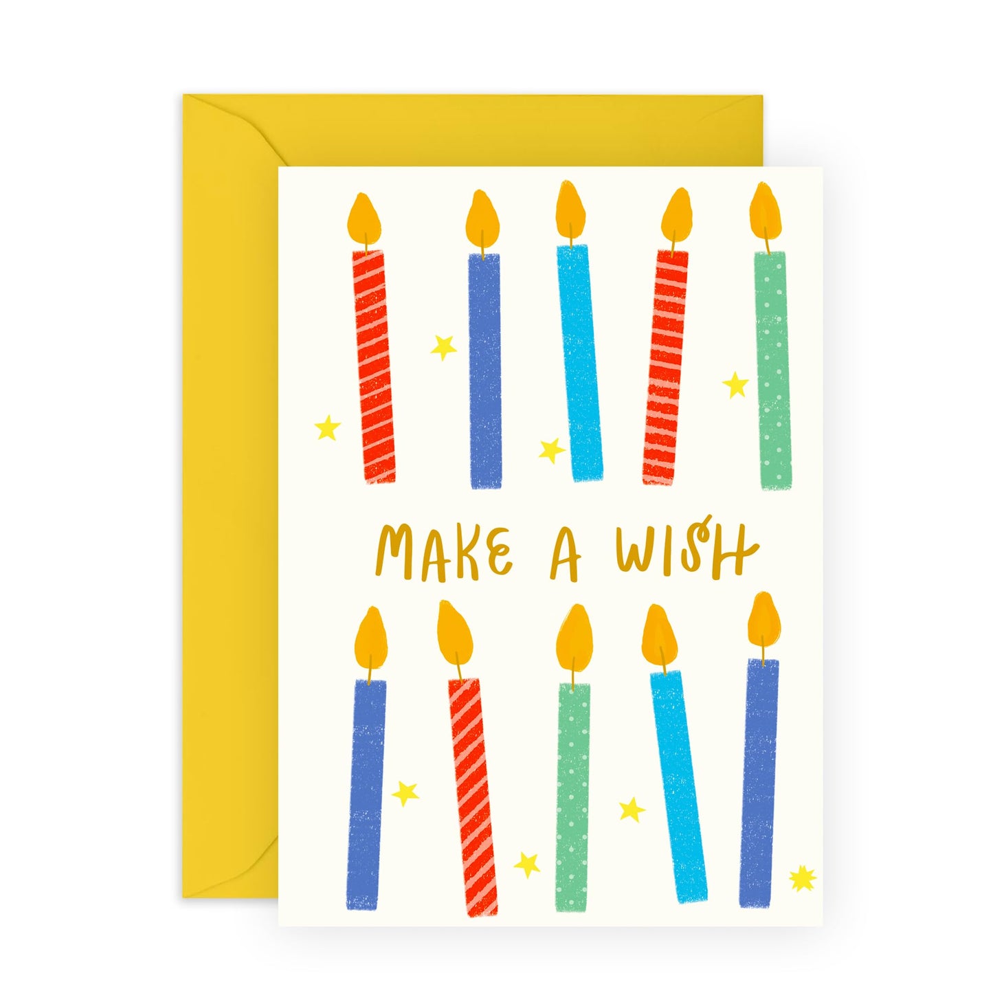 Birthday Cards For Men Women - Make A Wish Candles - Cute Birthday Card For Mum Dad Sister Brother - Gifts For Him Her - Friend Birthday Card - Comes With Stickers - By Central 23