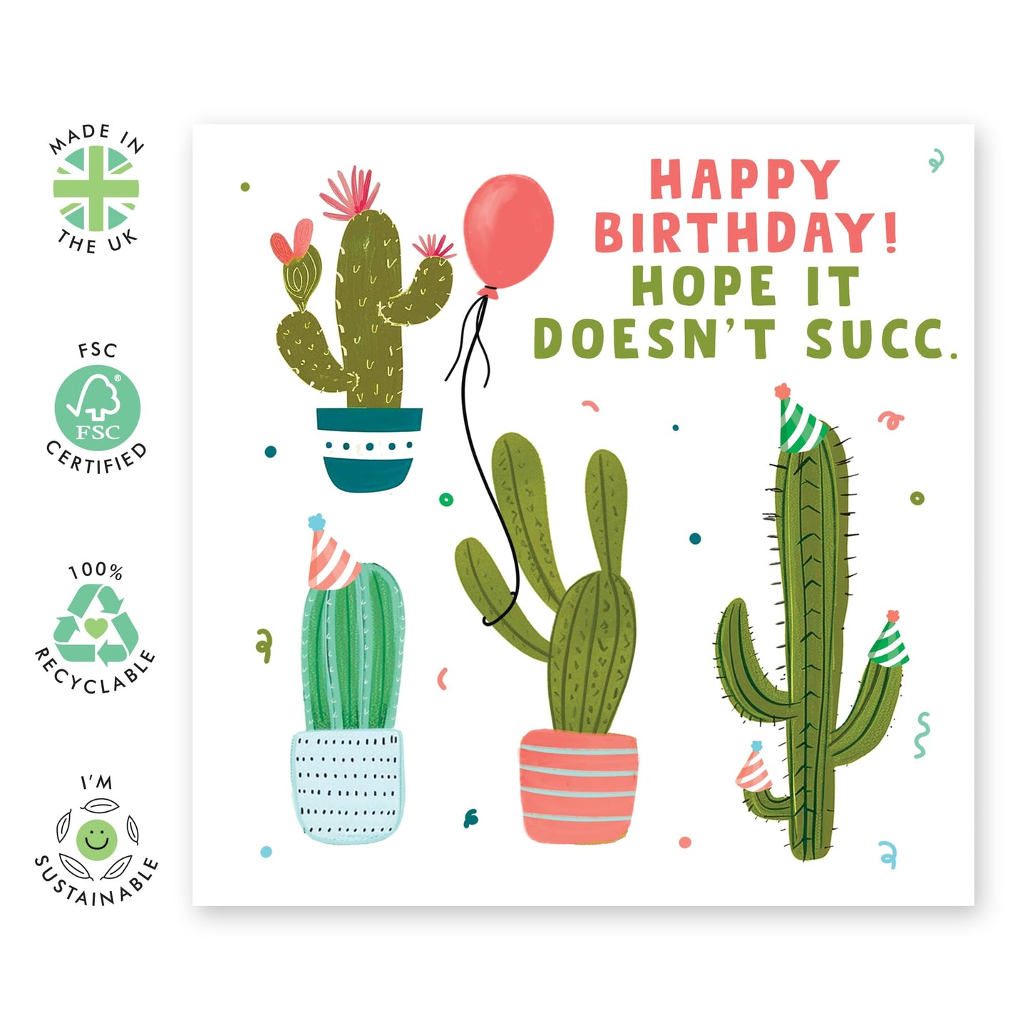 Greeting Card For Him Her - Hope It Doesn't Succ - Men Women Birthday Card - Greeting Card For Adult - Him Her Birthday Greeting Card - From Friend Bff - Comes With Stickers By Central 23